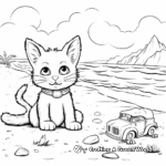 Cat and Mouse at the Beach Coloring Pages 4