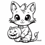 Cat and Pumpkin Halloween Coloring Pages 4