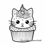 Cat Cupcake Coloring Pages with Sprinkles 1