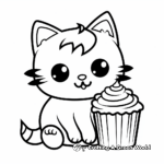 Cat Cupcake Coloring Pages with Sprinkles 3
