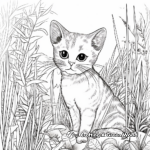Cat in the Wild: Jungle-Scene Coloring Pages 1