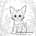Cat in the Wild: Jungle-Scene Coloring Pages 3