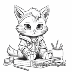 Cat Kid at School Coloring Pages 1