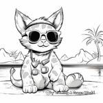 Cat Kid Summer Vacation Coloring Pages 1