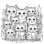 Cat Pack in the Wild: Jungle-Scene Coloring Pages 4