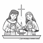 Ceremonia del bautismo católico Páginas para colorear 2