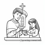 Ceremonia de bautismo católica Páginas para colorear 3