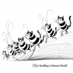 Cats in Action: Striped Cats Chasing Mice Coloring Pages 1