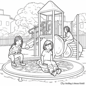 Cautious at Playgrounds: Stranger Danger Coloring Pages 1