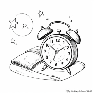 Celebratory New Year Alarm Clock Coloring Pages 3