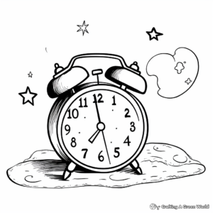 Celebratory New Year Alarm Clock Coloring Pages 4
