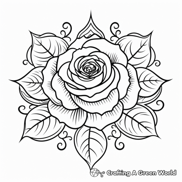 Rose Tattoo Coloring Pages - Free &amp; Printable!