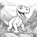 Ceratosaurus with Landscape Background Coloring Pages 1