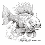 Challenging Detailed Dragon Fish Coloring Pages 1