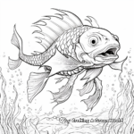 Challenging Detailed Dragon Fish Coloring Pages 2