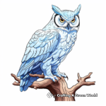 Challenging Detailed Great Horned Owl Coloring Pages 2