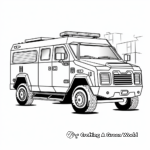 Challenging Police Armored Truck Coloring Pages 2