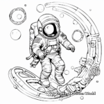 Challenging Spacewalk Astronaut Coloring Pages 2