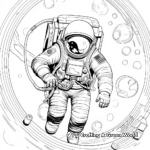 Challenging Spacewalk Astronaut Coloring Pages 3