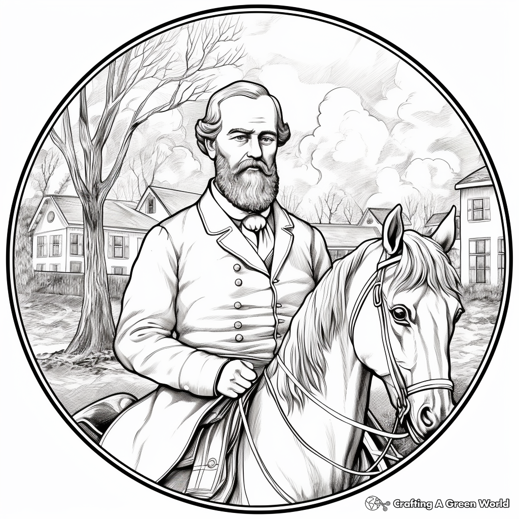 Charismatic Robert E. Lee's Birthday Coloring Pages 4