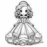 Charming Anime Ball Gown Dress Coloring Sheets 4