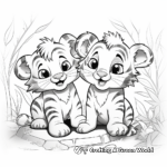 Charming Baby Tiger and Friends - Adventure Scene Coloring Pages 4