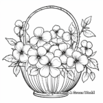 Charming Cherry Blossom Basket Coloring Pages 4