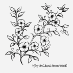 Charming Cherry Blossom Vine Coloring Pages 1