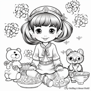 Charming Chinese New Year Decorations 2023 Coloring Pages 1