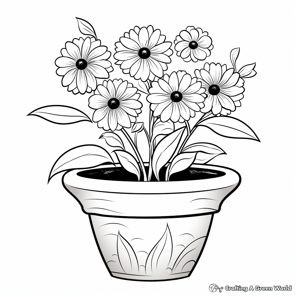Tulips in a Pot Coloring Page | Easy Drawing Guides-saigonsouth.com.vn