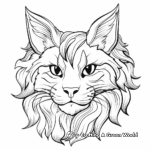 Charming Maine Coon Cat Head Coloring Pages 1