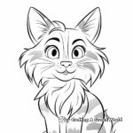 Charming Maine Coon Cat Head Coloring Pages 2