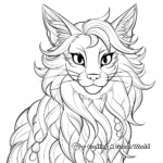 Charming Maine Coon Cat Head Coloring Pages 3
