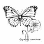 Charming Monarch Butterfly and Flower Coloring Pages 2