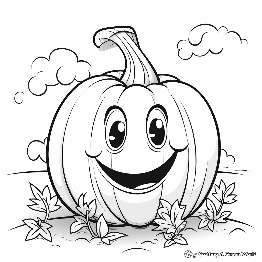Charming October Pumpkin Coloring Pages 3