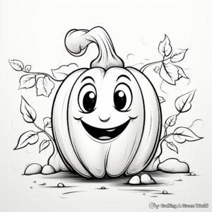 Charming October Pumpkin Coloring Pages 4