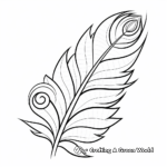Charming Peacock Feather Coloring Pages 2