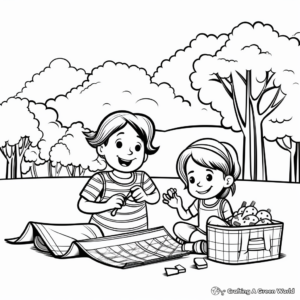 Charming Picnic in the Park Summer Bucket List Coloring Pages 1