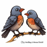 Charming Raven Pair Coloring Pages 1