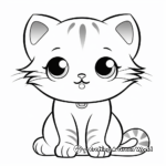 Charming Scottish Fold Kitten Coloring Pages 2