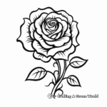 Charming Swirl Rose Tattoo Coloring Pages 1