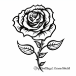 Charming Swirl Rose Tattoo Coloring Pages 3