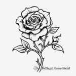 Charming Swirl Rose Tattoo Coloring Pages 4