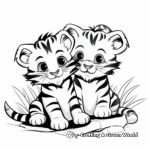 Charming Tiger Kittens Coloring Sheets 1