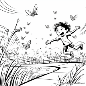 Chasing Butterflies Spring Break Coloring Pages 4