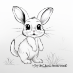 Cheerful Baby Bunny and Butterfly Coloring Pages 1
