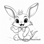 Cheerful Baby Bunny and Butterfly Coloring Pages 2