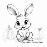 Cheerful Baby Bunny and Butterfly Coloring Pages 3