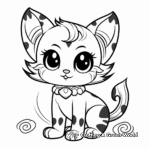 Cheerful Calico Kitty Coloring Pages 1