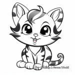 Cheerful Calico Kitty Coloring Pages 2